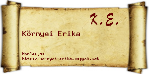 Környei Erika névjegykártya